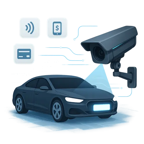 Moderner Parkautomat für digitale Parkraumbewirtschaftung